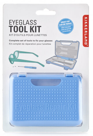 reparatieset brillen 13 x 7,6 cm blauw 17-delig