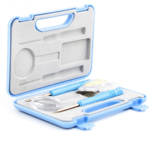 reparatieset brillen 13 x 7,6 cm blauw 17-delig