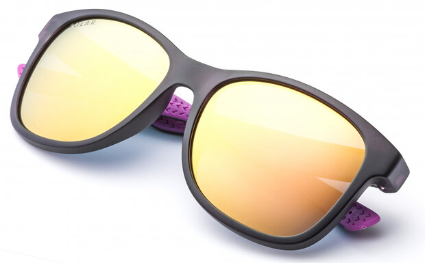 zonnebril Mayer unisex cat.3 vierkant violet/grijs