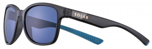 zonnebril Soledad unisex cat.3 vierkant zwart/blauw