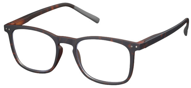 leesbril SLR02 unisex acryl zwart/bruin sterkte +3,00