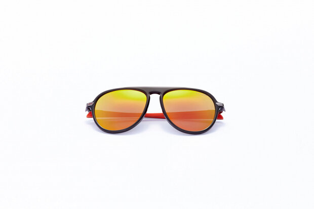 zonnebril unisex rond cat.4 zwart/oranje