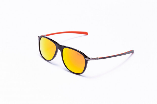 zonnebril unisex rond cat.4 zwart/oranje