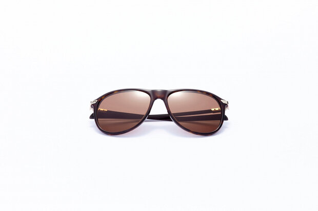 zonnebril unisex rond cat.4 donkerbruin/bruin