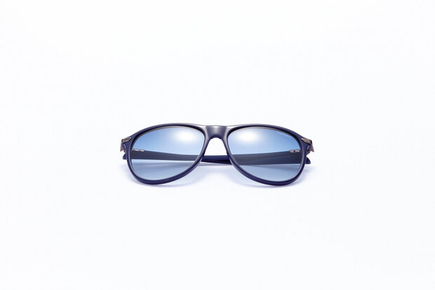 zonnebril unisex rond cat.4 navy/lichtblauw