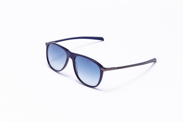 zonnebril unisex rond cat.4 navy/lichtblauw