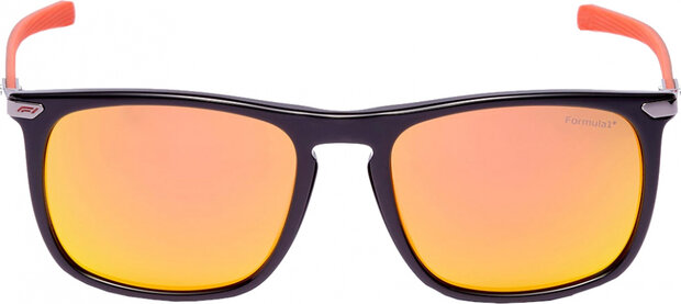 zonnebril unisex rechthoekig cat.4 zwart/oranje