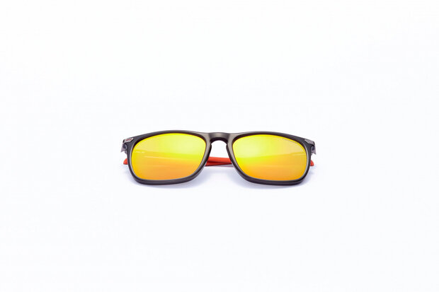 zonnebril unisex rechthoekig cat.4 zwart/oranje