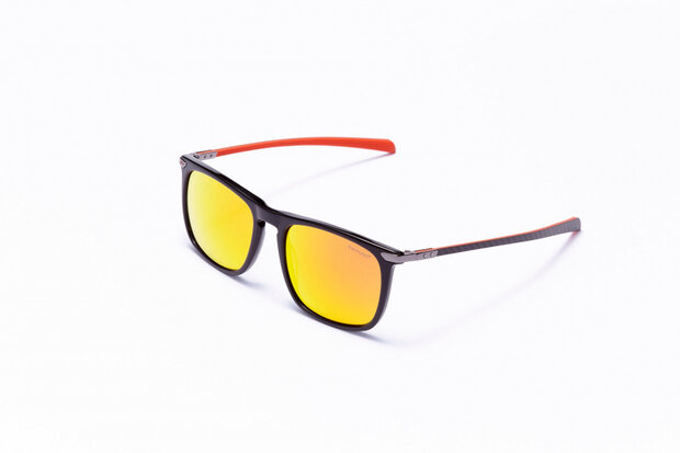 zonnebril unisex rechthoekig cat.4 zwart/oranje