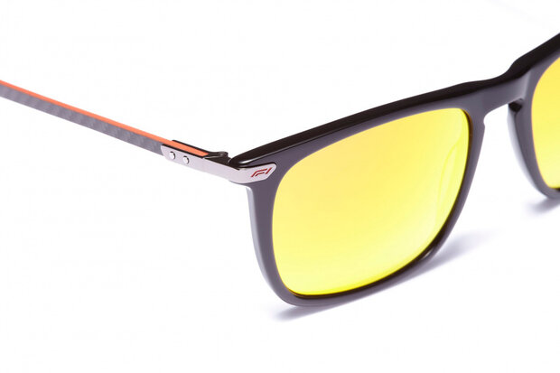 zonnebril unisex rechthoekig cat.4 zwart/oranje