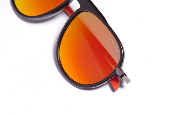 zonnebril unisex piloot cat.4 zwart/oranje