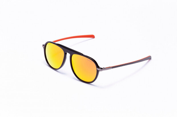 zonnebril unisex piloot cat.4 zwart/oranje