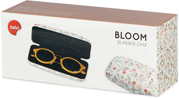 brillenkoker Bloom 6,5 x 16,3 x 5,5 cm staal/kunstleer wit