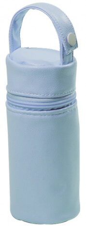 fleshouder junior 18 x 7 cm kunstleer lichtblauw