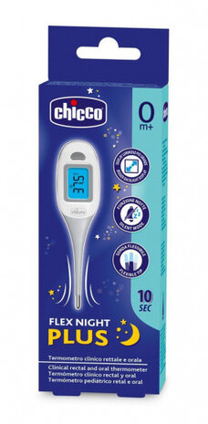 thermometer Flex Night digitaal 15 cm wit/grijs