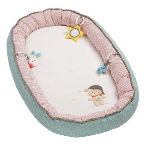 speelnest Bruno 60 x 100 cm polykatoen beige/mintgroen