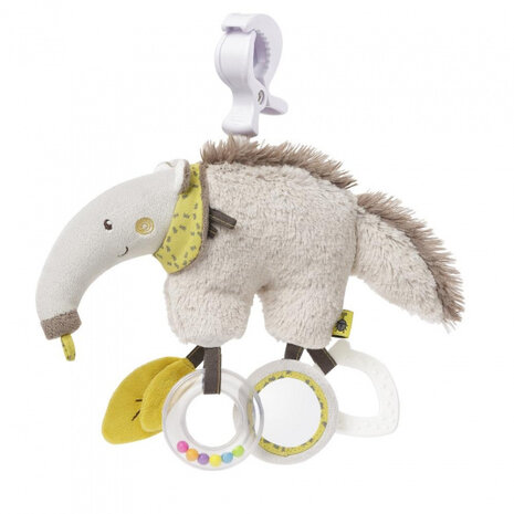 kinderwagenhanger miereneter pluche 26 cm beige