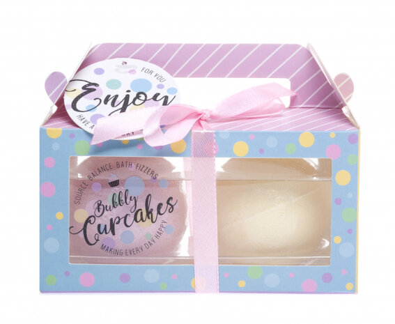 badgeschenkset Cake House 2-delig blauw/roze