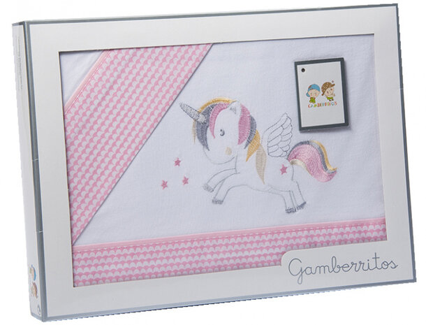 beddenset Unicorn junior katoen 80 x 120 cm roze