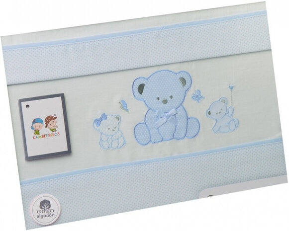 bedbumper katoen 60 x 120 cm junior blauw