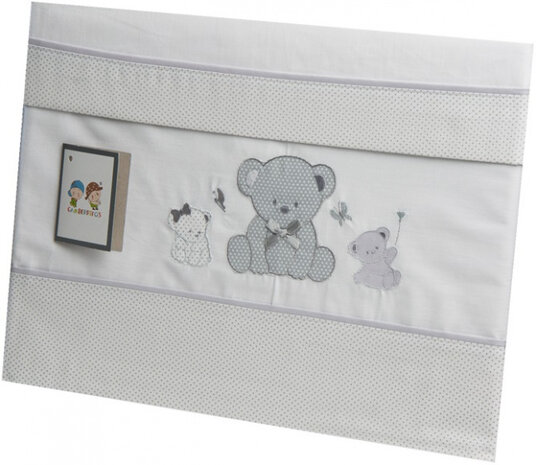 bedbumper katoen 60 x 120 cm junior grijs