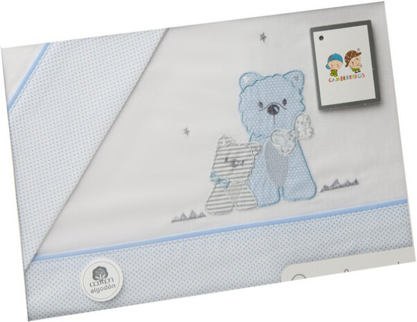bedbumper 60 x 120 cm katoen junior blauw
