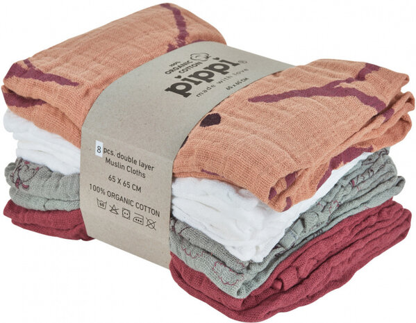 luiers Misty Rose wasbaar 65 x 65 cm katoen 8 stuks