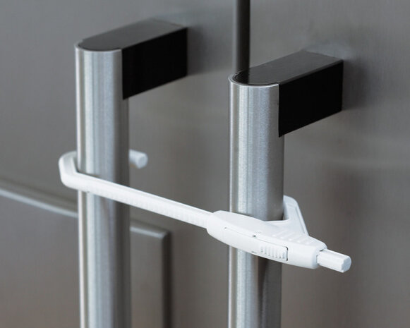 kastdeurslot dubbel Slide Lock polymeer wit 2 stuks