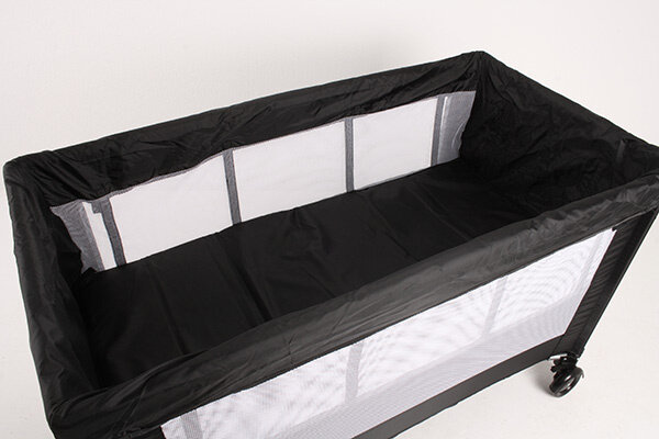 campingbedverhoger 120 x 60 cm polyester/staal zwart