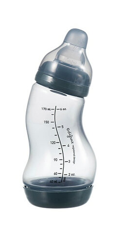 drinkfles S-fles Natural 170 ml transparant/blauw