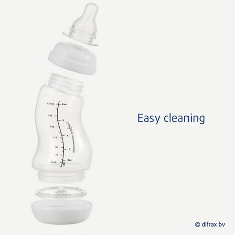 drinkfles S-fles Natural 170 ml transparant/blauw