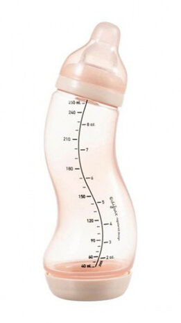 drinkfles S-fles Natural 250 ml transparant/roze