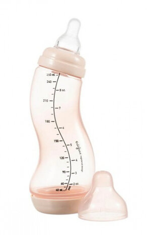 drinkfles S-fles Natural 250 ml transparant/roze