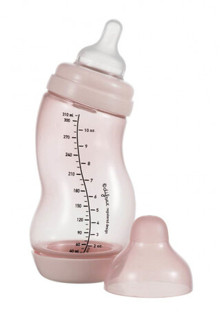 drinkfles S-fles Breed 310 ml transparant/roze