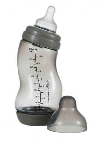 drinkfles S-fles Breed 310 ml transparant/grijs