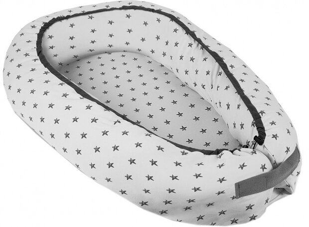 babynestje Ster junior 86 x 50 cm katoen wit/grijs