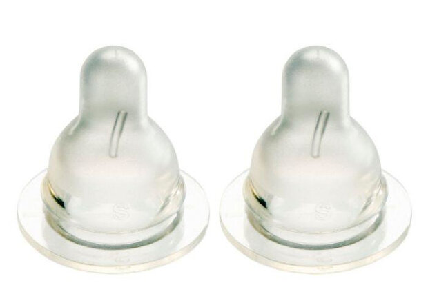 flessenspeen Natural S siliconen transparant 2 stuks