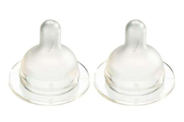 flessenspeen Wide S siliconen transparant 2 stuks