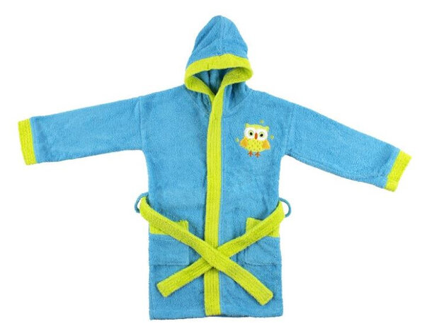 badjas junior katoen turquoise/groen maat 50/92