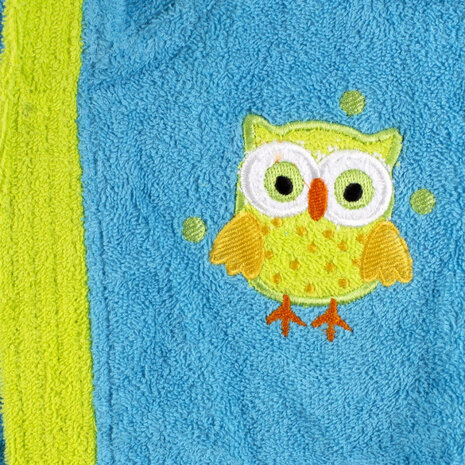 badjas junior katoen turquoise/groen maat 50/92