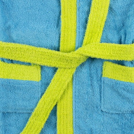 badjas junior katoen turquoise/groen maat 50/92