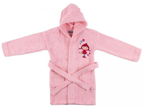 badjas junior katoen roze maat 164/176