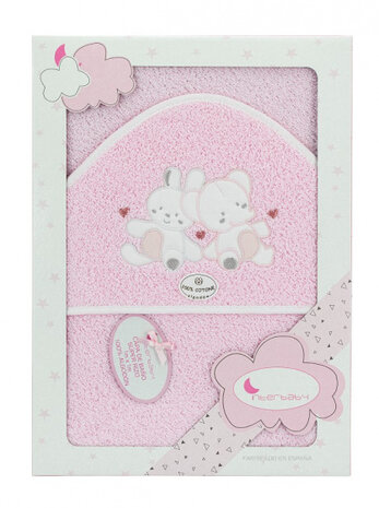 badcape Olifantje junior 100 cm katoen roze