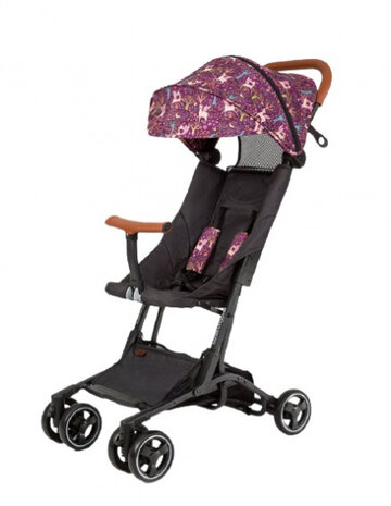 kinderwagen Fantasia 4 wielen zwart/paars
