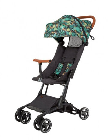 kinderwagen Jungle Roar 4 wielen zwart/groen