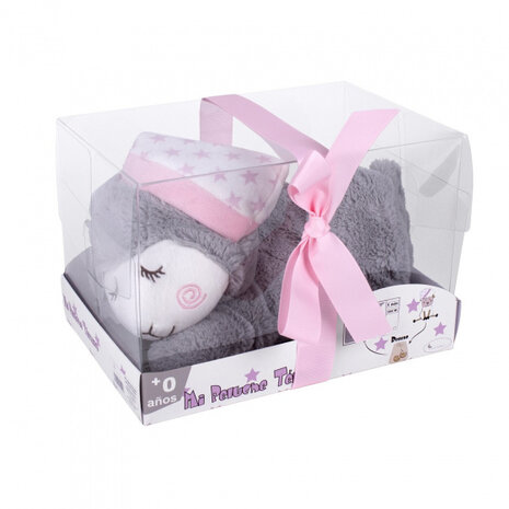 knuffelschaap met zadenzak junior 11 cm pluche roze