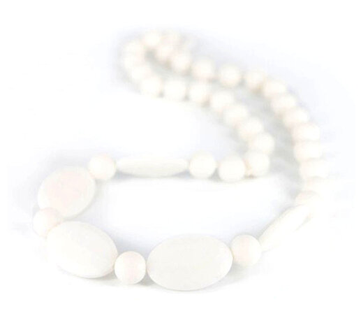 bijtketting Licorice 85 cm silicone wit