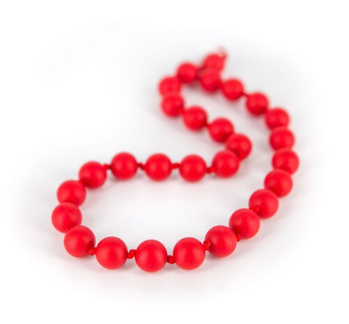 bijtketting Macaron Shorty&nbsp;25 cm silicone rood
