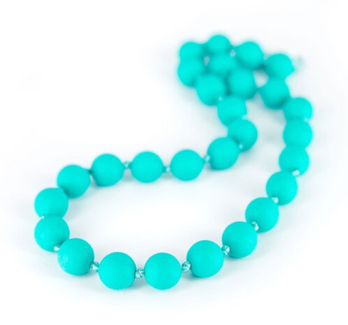 bijtketting Macaron Shorty&nbsp;25 cm turquoise