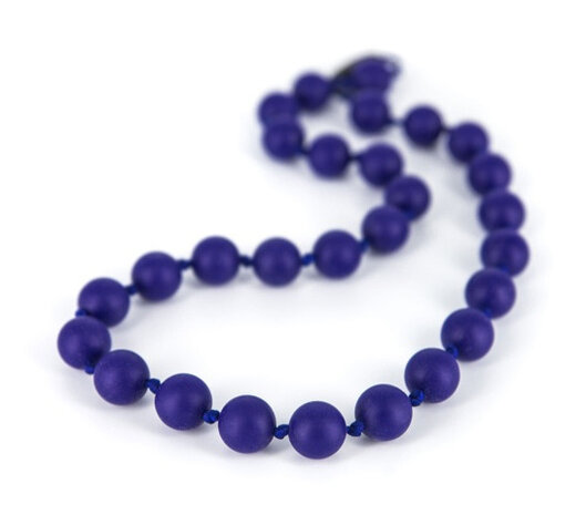 bijtketting Macaron Shorty&nbsp;25 cm silicone navy